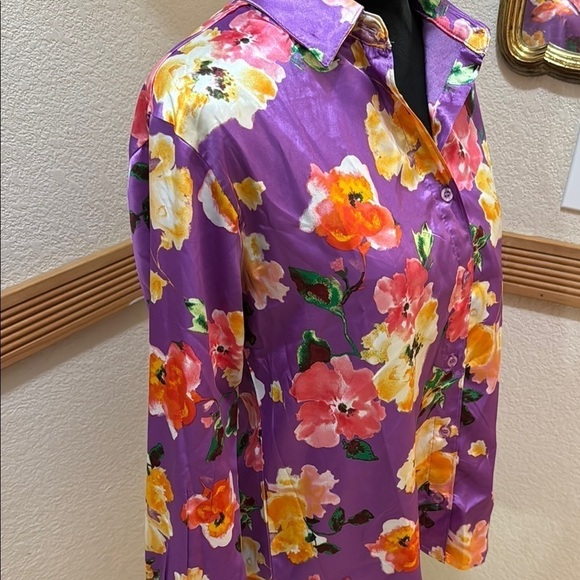 NWT Blashe Floral Purple Women's Top - Picture 5 of 7